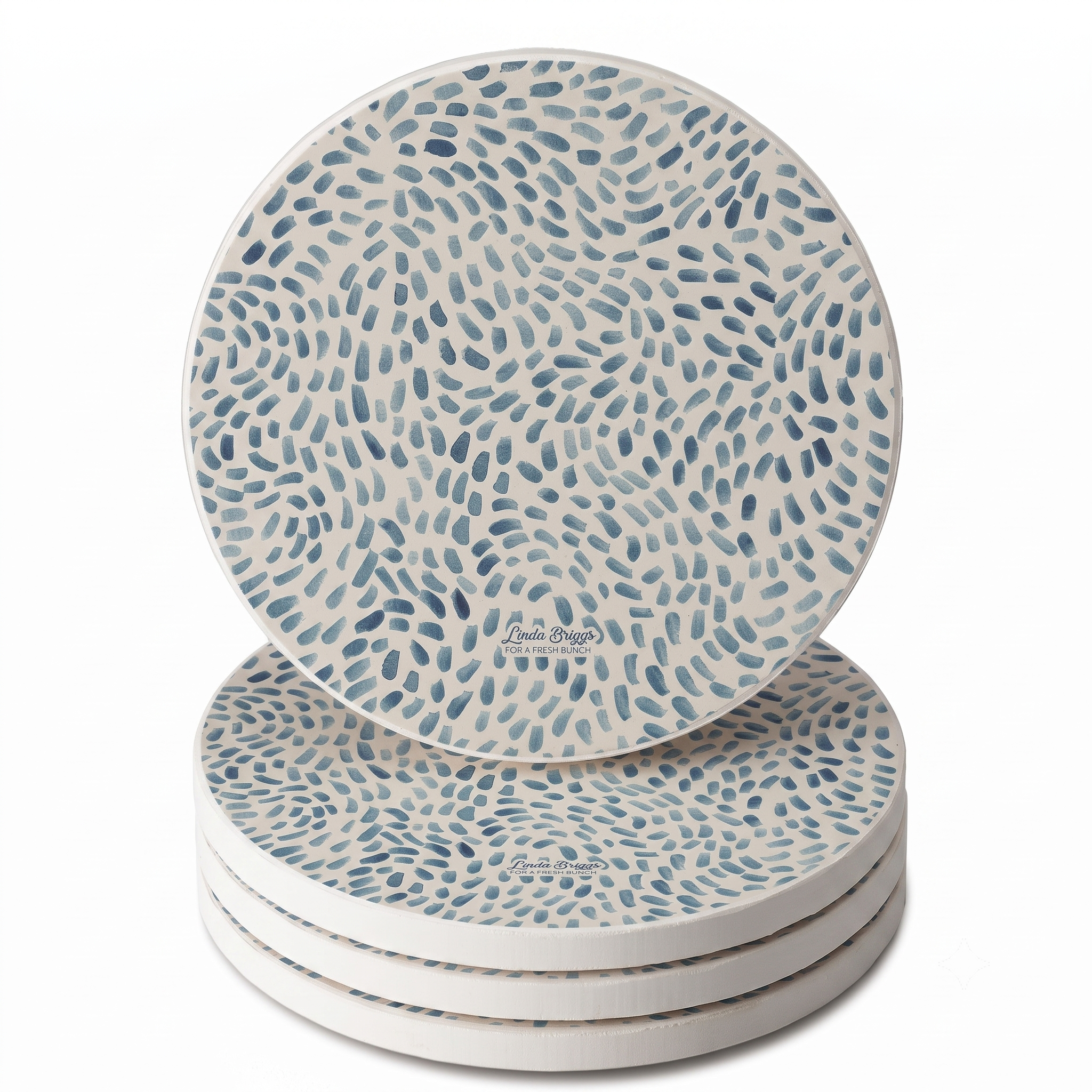 Thirstystone Drift Marks 4 Pack Absorbent Stone Coasters with Protective Cork Backing Manufactured in the USA Artistic Easily Wipes Clean