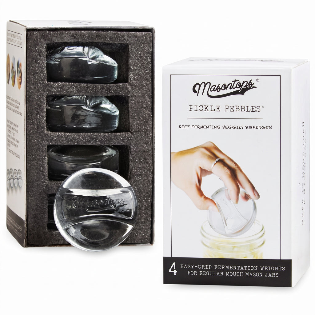 Masontops Pickle Pebble Glass Fermenting Weights - Pickling Fermentation Weight Set - Small Mouth Size For Mason Jar Fermentation Kit