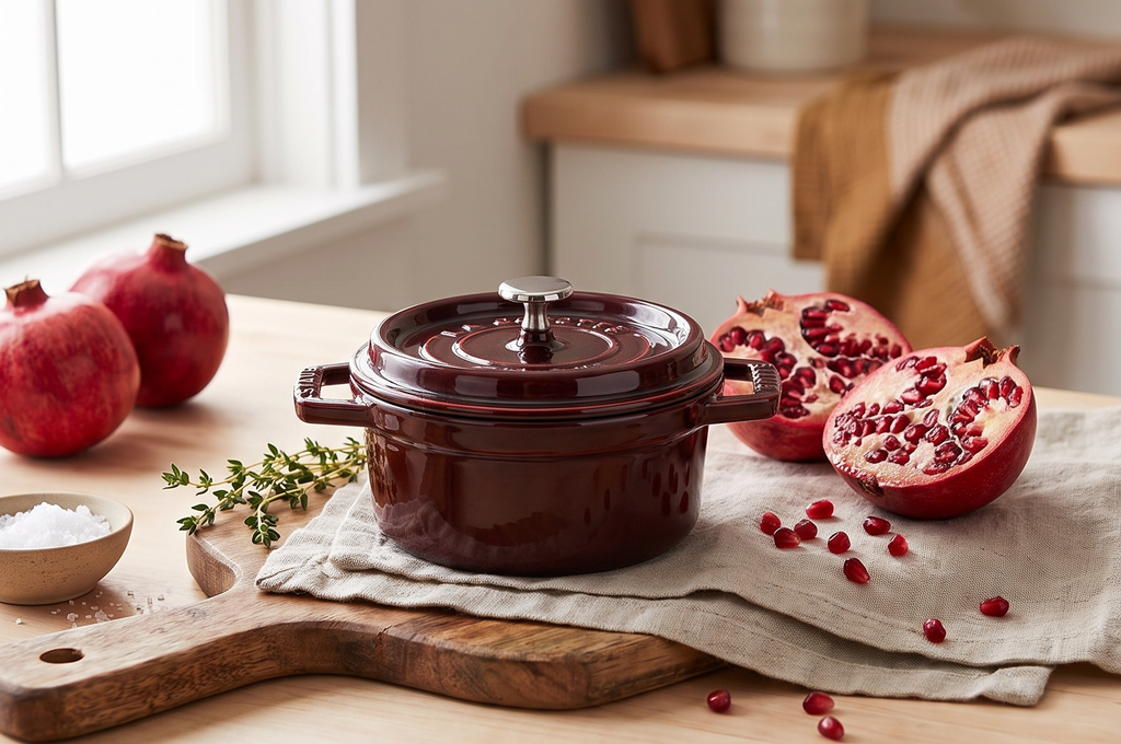 Staub Cast Iron 0.25-qt Mini Round Cocotte - Grenadine, Made in France
