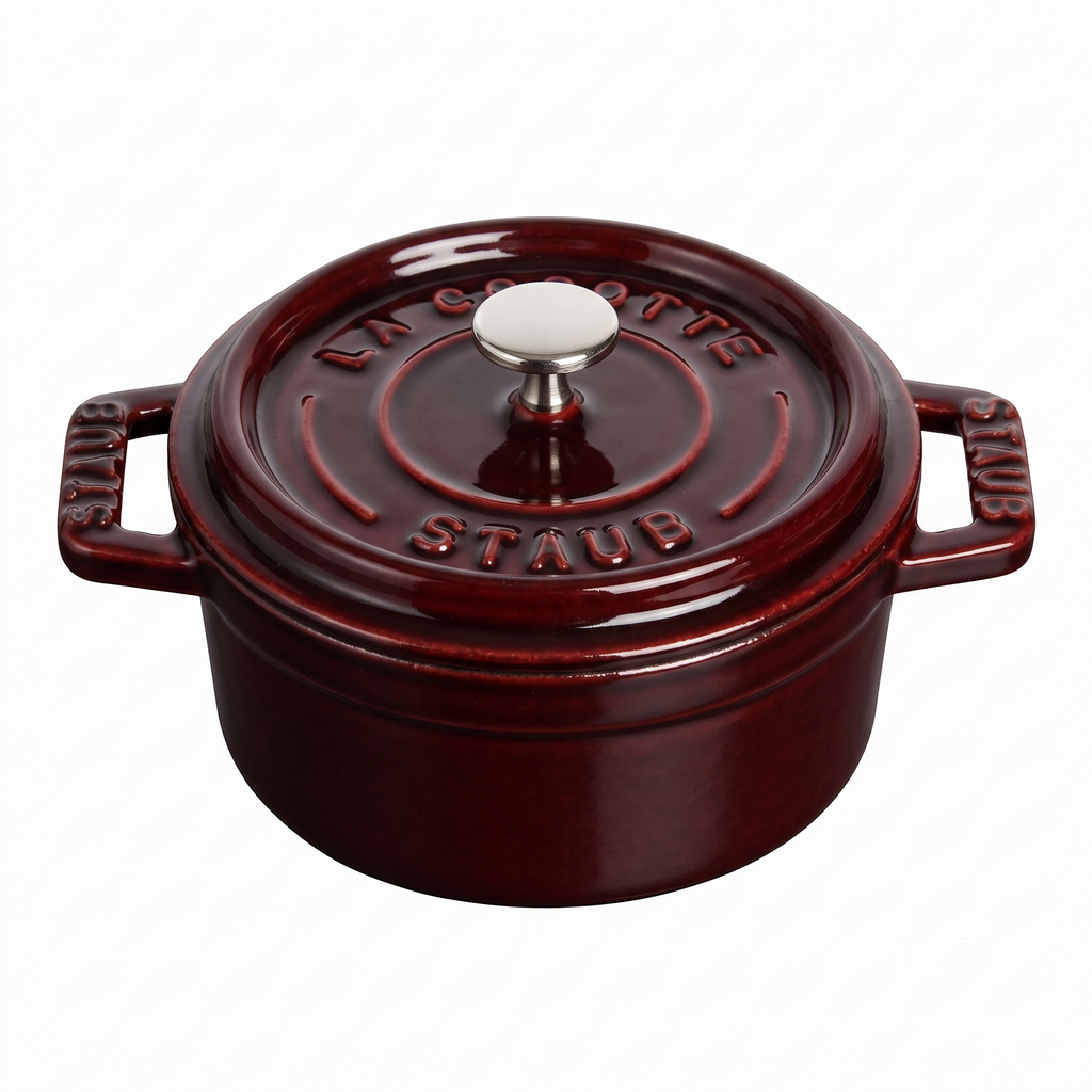 Staub Cast Iron 0.25-qt Mini Round Cocotte - Grenadine, Made in France