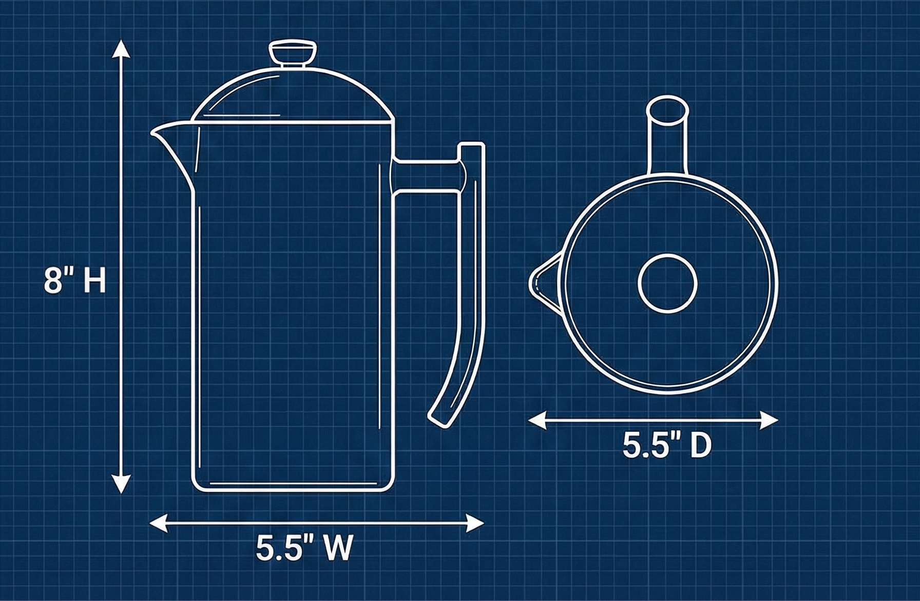 Frieling French Press Coffee Maker - 17 oz, Polished Stainless Steel - Double-Wall Insulated French Press & Cold Brew Pitcher for Camping & Travel - Manual Non-Plastic Coffee Maker