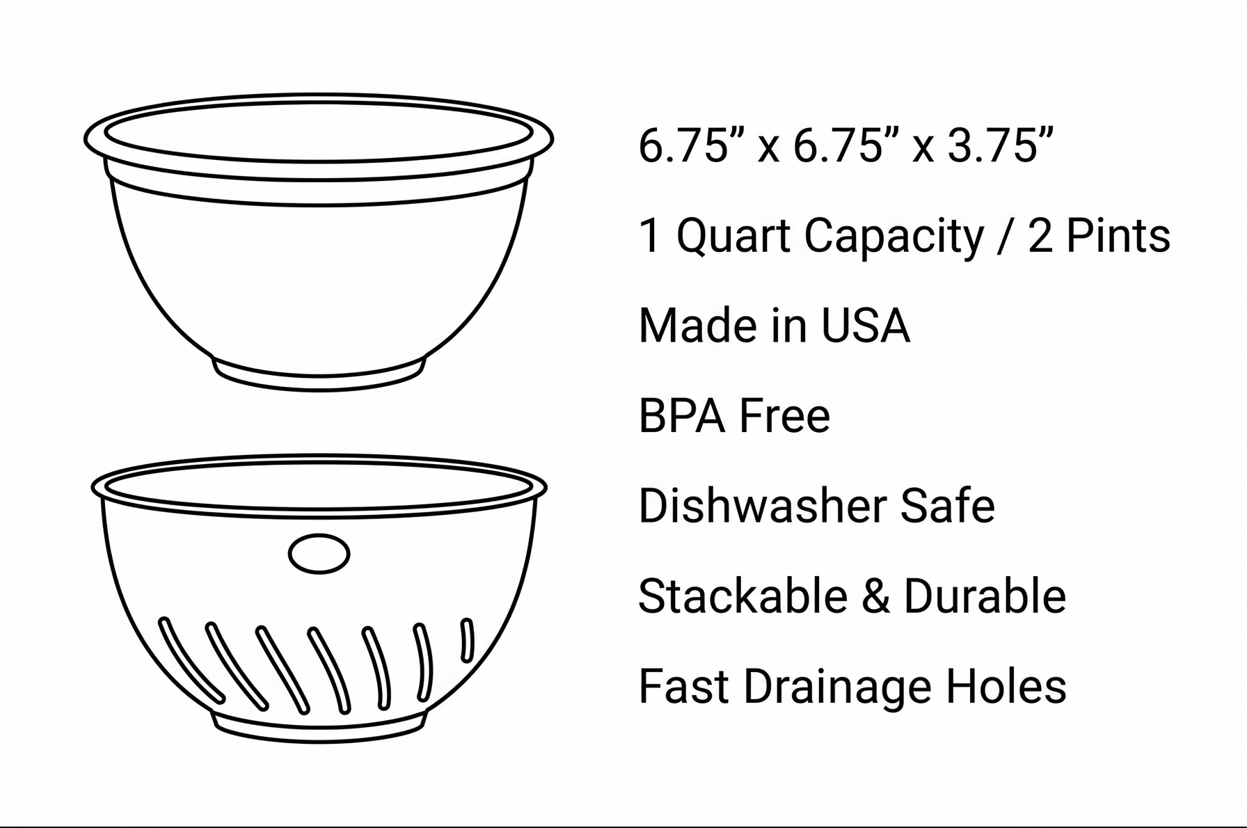 Arrow Home Products Berry Bowl & Berry Colander Set - Fruit Strainer Container with Lid, Rinse Store & Serve - Made in USA, Dishwasher Safe, BPA Free, 1 Quart, Assorted Colors (Either Red or Green)