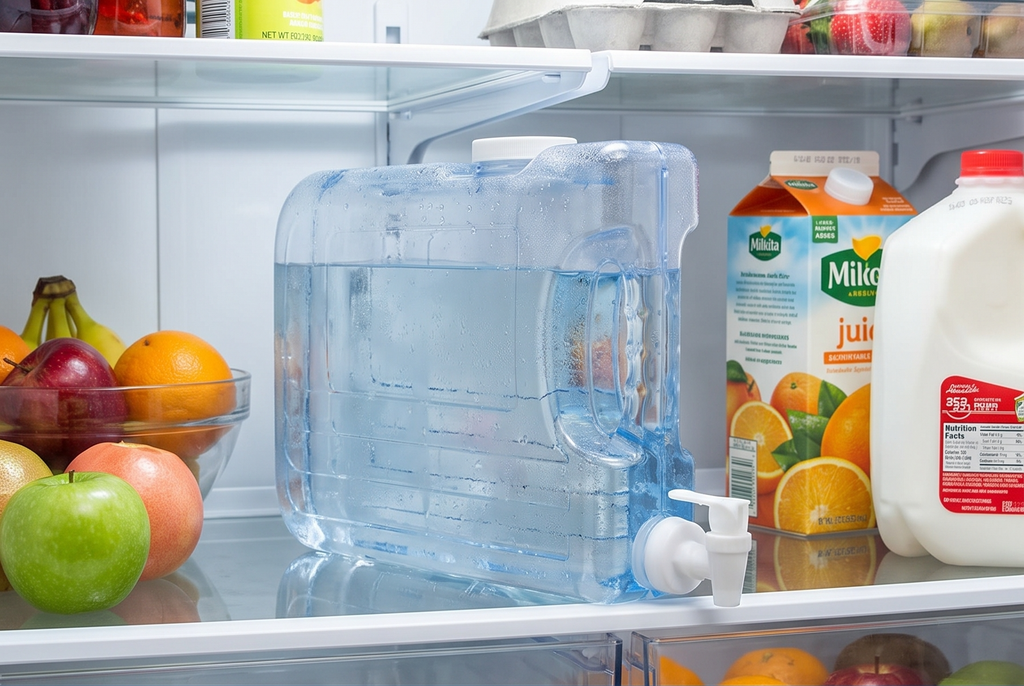 Arrow Home Products Oasis Drink Dispenser for Fridge, 1.25 Gallon - Plastic Beverage Dispenser with Spigot for Easy Dispensing - BPA Free Clear Plastic - Convenient Handle, Easy-Pour Spout