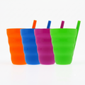Arrow Home Products Sip-A-Cup with Built-In Straw, 10oz, 4pk - Great for Everyday Use - BPA Free, Made in the USA, Stackable - Purple, Blue, Green, Orange