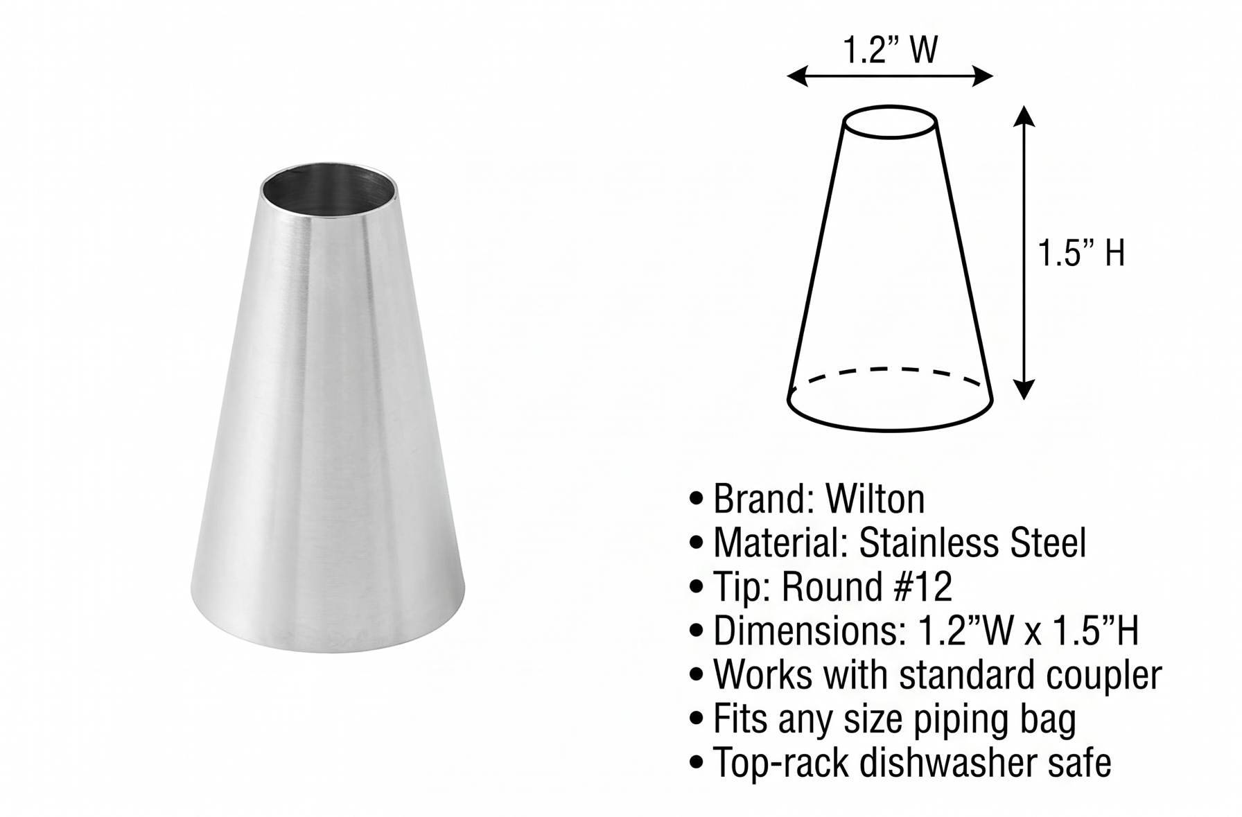 Round Decorating Piping Tip #12