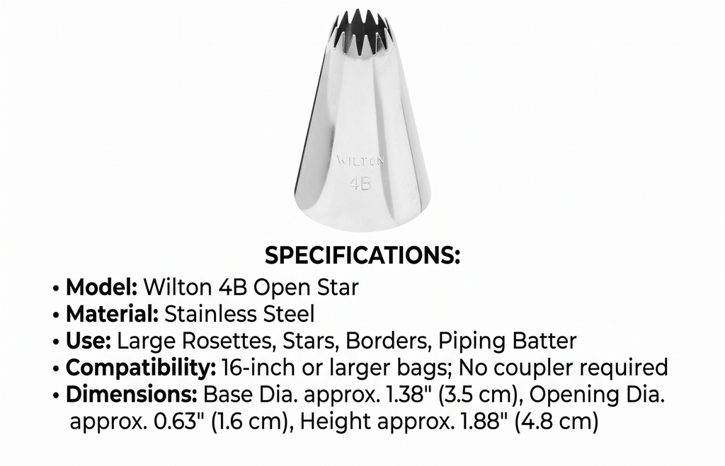 Wilton Decorating Tip, No.4B Star