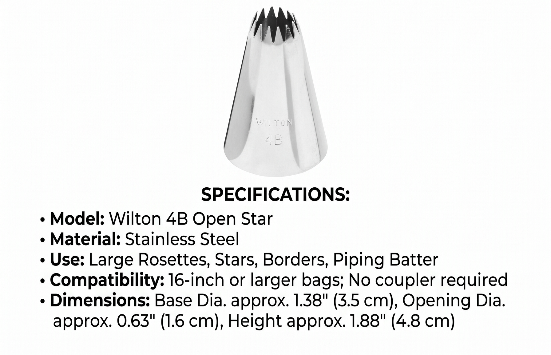 Wilton Decorating Tip, No.4B Star