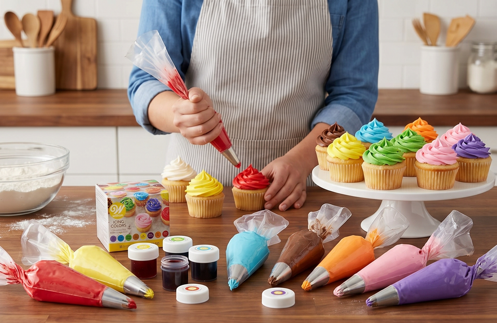 Wilton 8-Count Icing Colors for Cakes & Cupcakes, Gel-Based Colors for Frosting - Note that Packaging May Vary