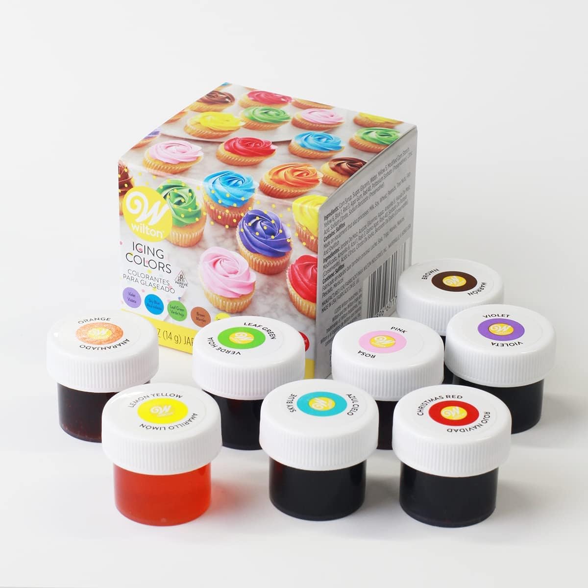 Wilton 8-Count Icing Colors for Cakes & Cupcakes, Gel-Based Colors for Frosting - Note that Packaging May Vary