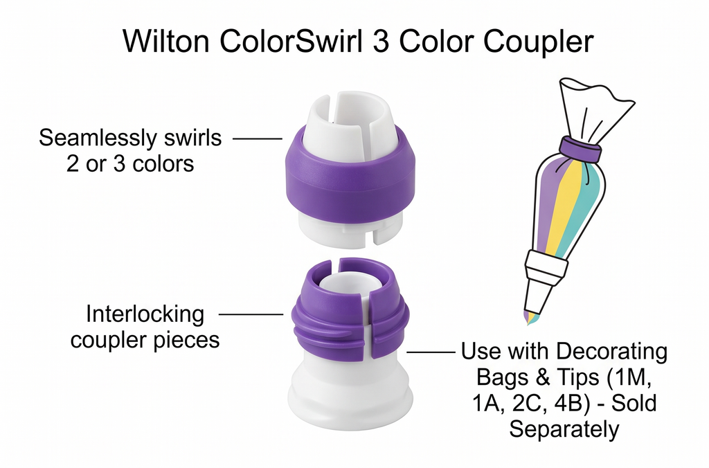 Wilton ColorSwirl 3 Color Coupler,White