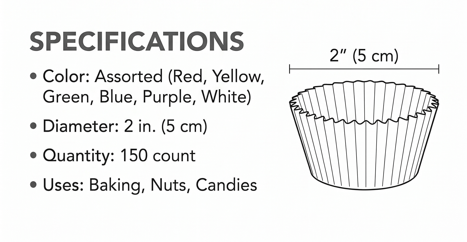 Wilton Baking Cups, Rainbow Assorted, 150 ct
