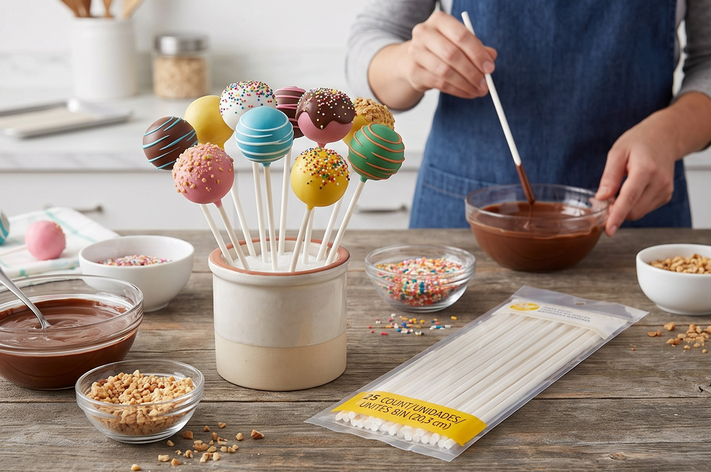 Wilton White Lollipop and Cake Pop Sticks, 8 Inch, 25 Count