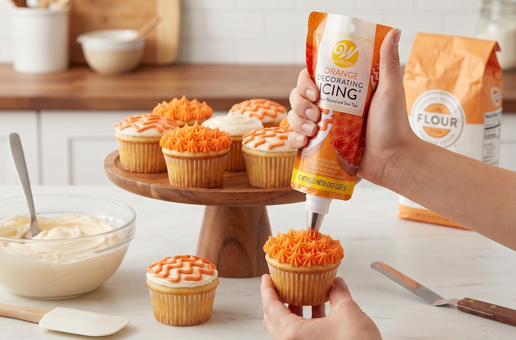 Food Items ICING POUCH W/TIPS ORANGE, us:one size