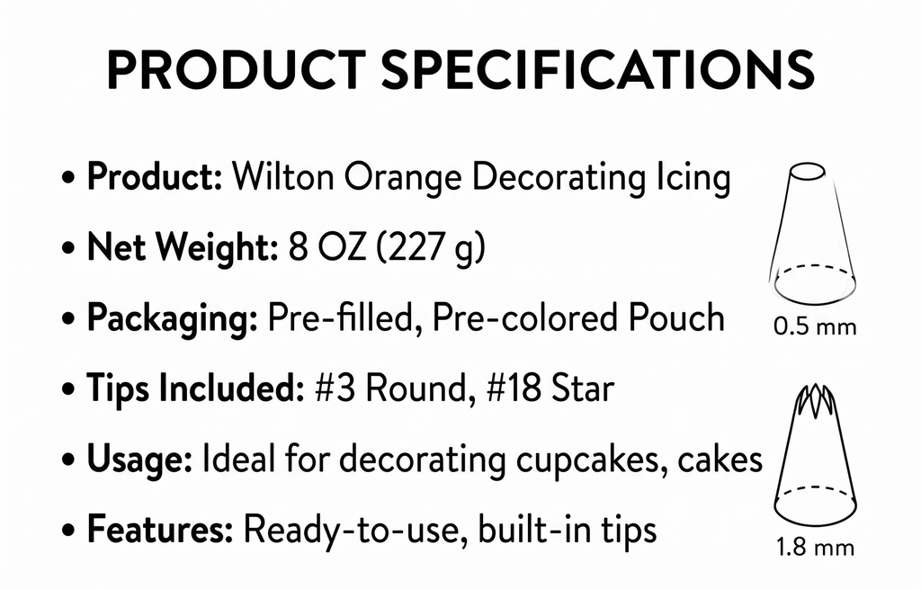 Food Items ICING POUCH W/TIPS ORANGE, us:one size