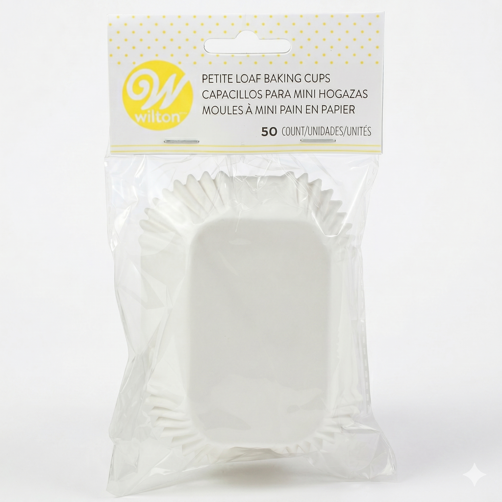 Petite Loaf Cups-White 50/Pkg 1.25"X3.25"