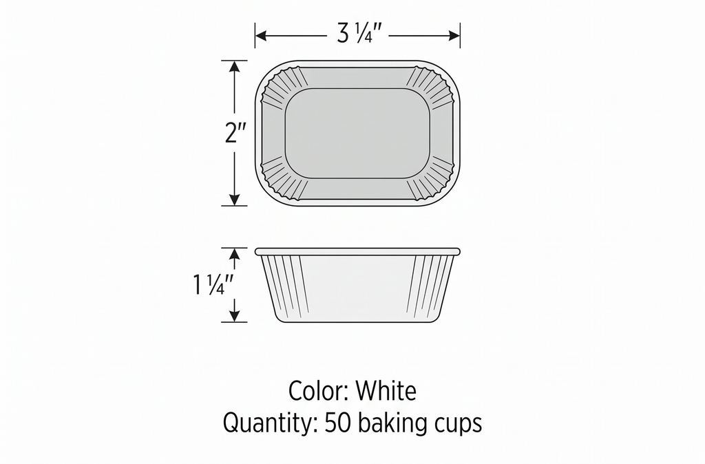 Petite Loaf Cups-White 50/Pkg 1.25"X3.25"