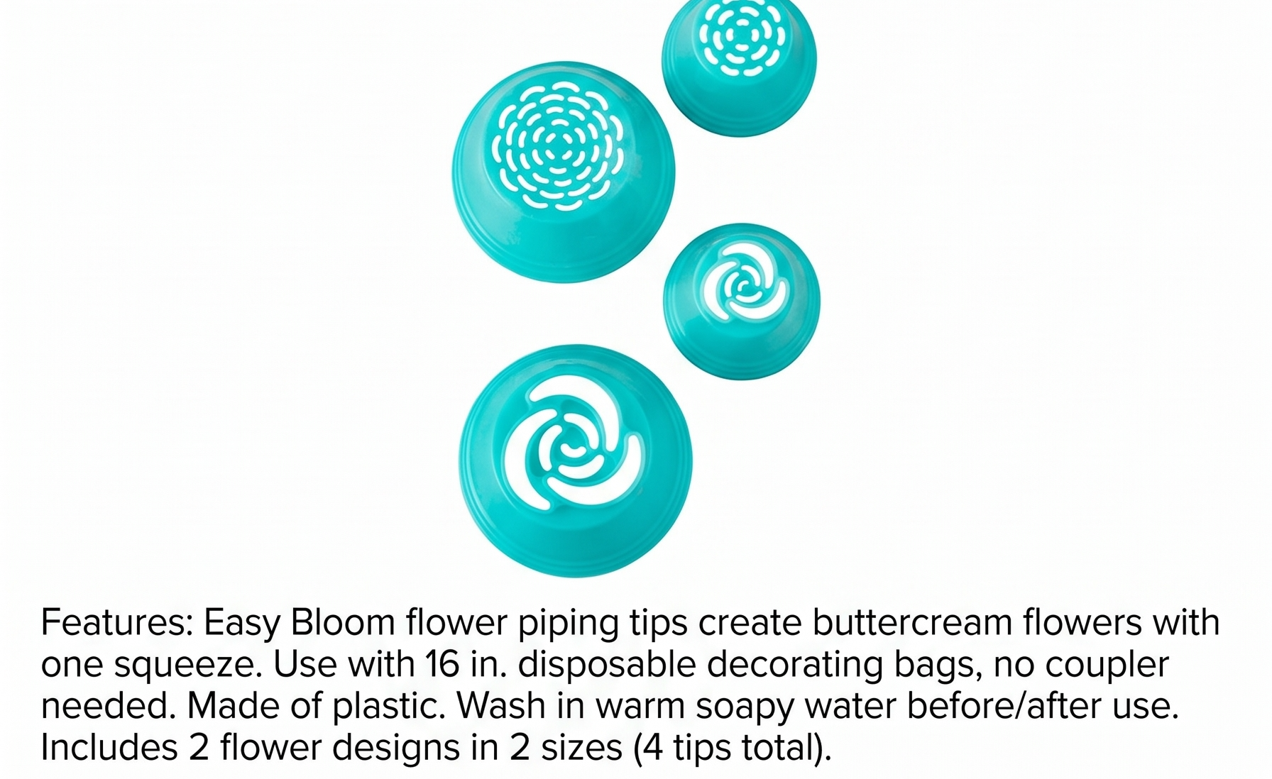 Wilton Easy Blooms Tip Set, 4-Piece Flower Tips