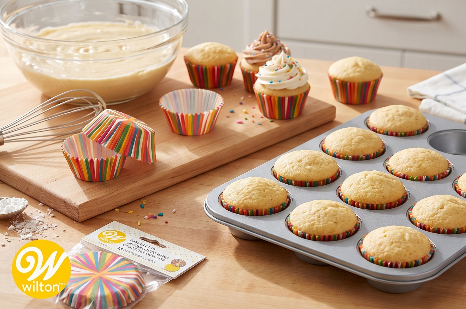 Wilton Color Wheel Standard Cupcake Liners, 75-Count
