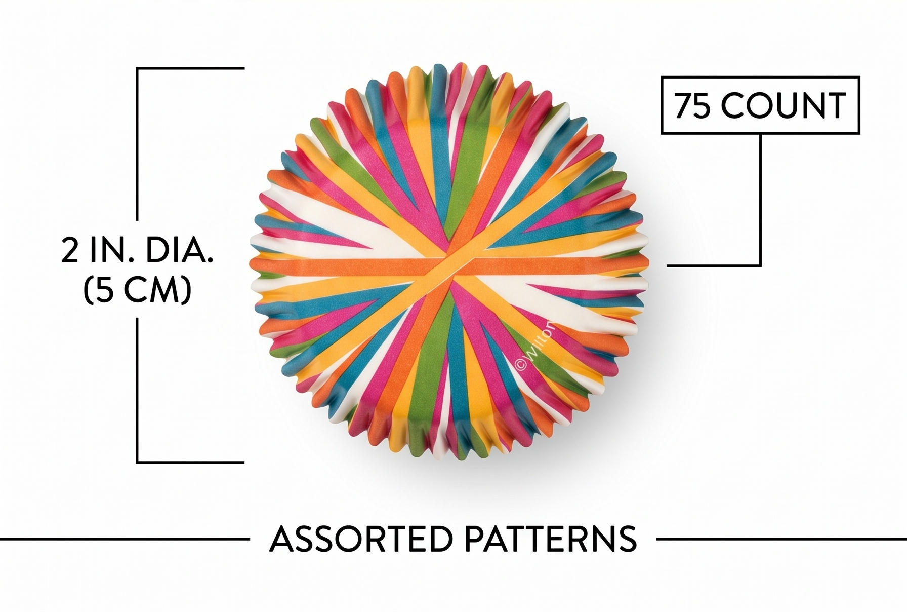 Wilton Color Wheel Standard Cupcake Liners, 75-Count