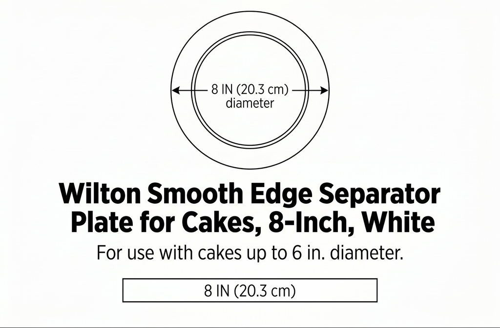 Wilton Smooth Edge Separator Plate for Cakes, 8-Inch , White