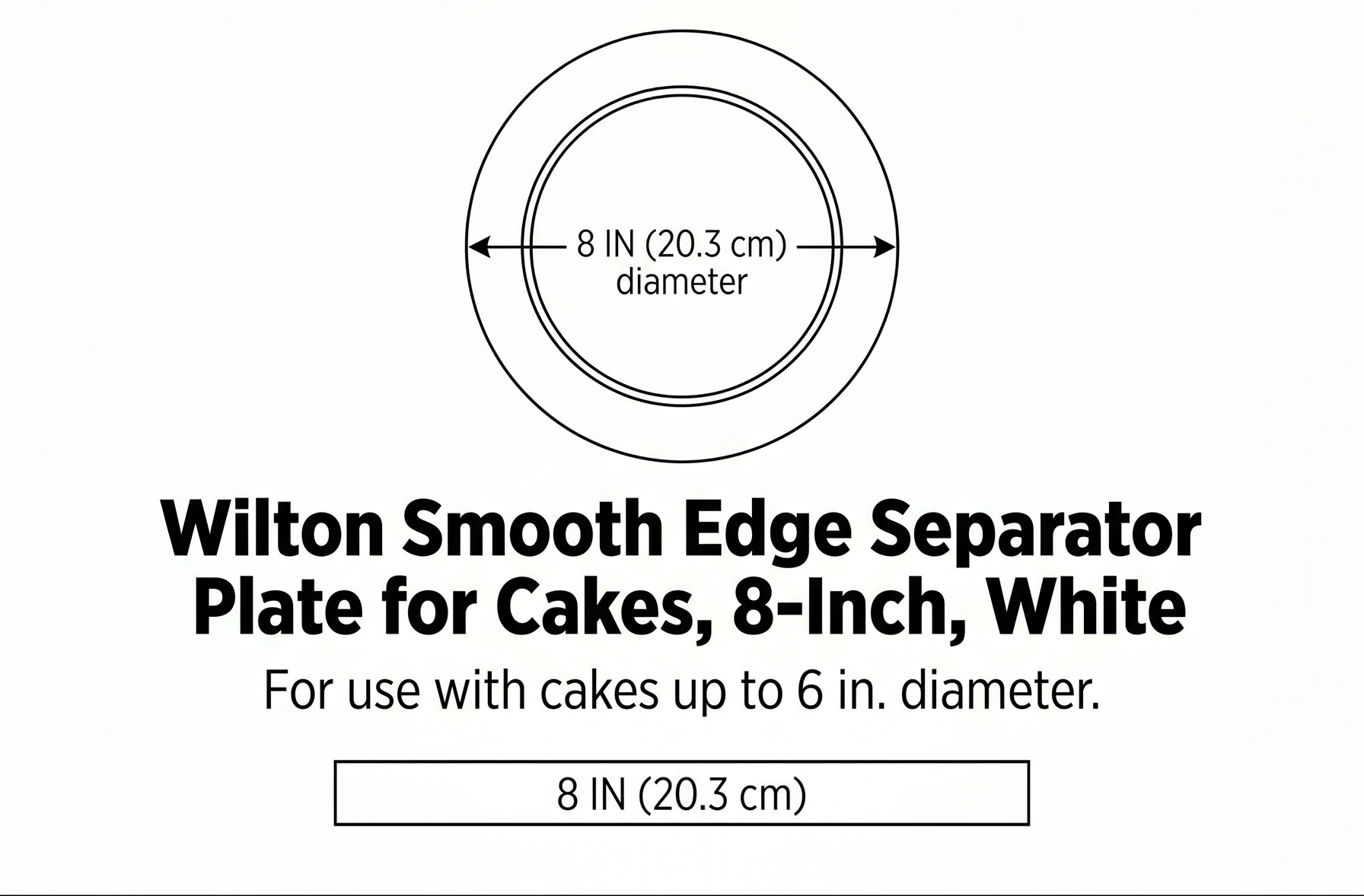 Wilton Smooth Edge Separator Plate for Cakes, 8-Inch , White
