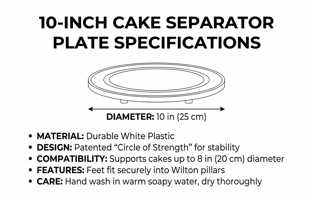 Wilton Smooth Edge Separator Plate for Cakes, 10-Inch