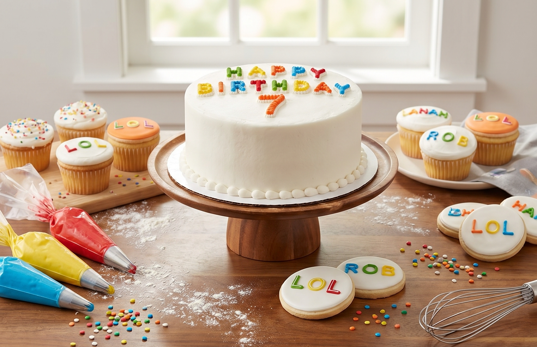 Wilton Happy Birthday Letters Cake Decorations, 68-Count Icing Letters & Numbers, Assorted Colors for Cakes, Cupcakes & Cookies, Made in USA