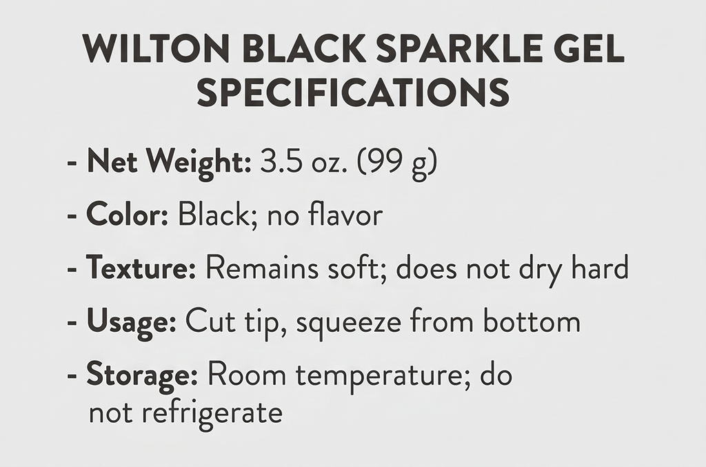 Wilton Black Sparkle Gel, 3.5 oz.