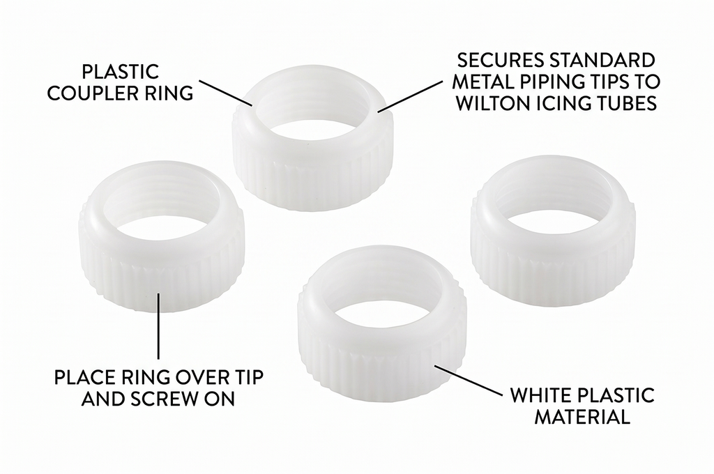 Wilton 4 Piece Decorating Tip Coupler Ring Set