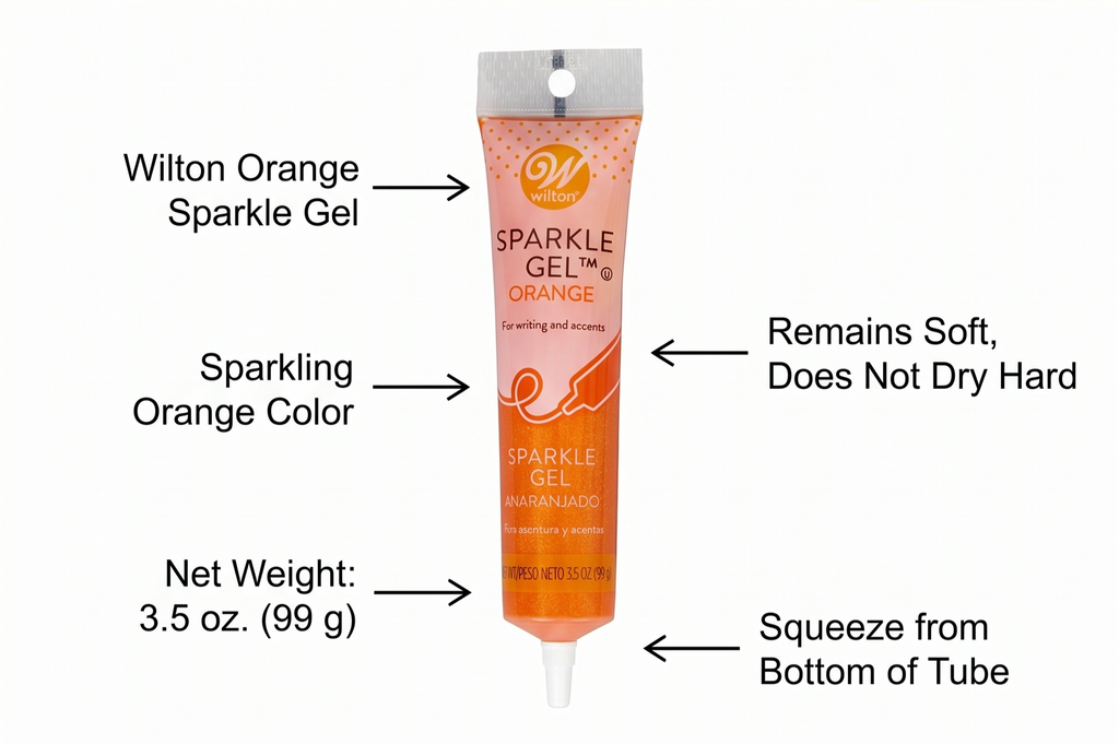 Wilton Orange Sparkle Gel
