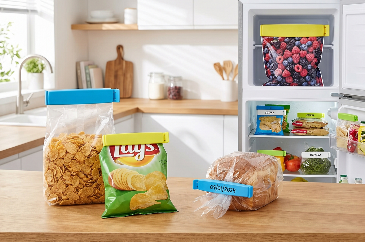Linden Sweden Twixit Bag Clips - Keep Food Fresh, Stop Spillage - Easily Date Stamp Frozen Bags - Chip Clips for Storage & Organizing - Microwave, Freezer & Dishwasher-Safe - BPA-Free - Set of 26