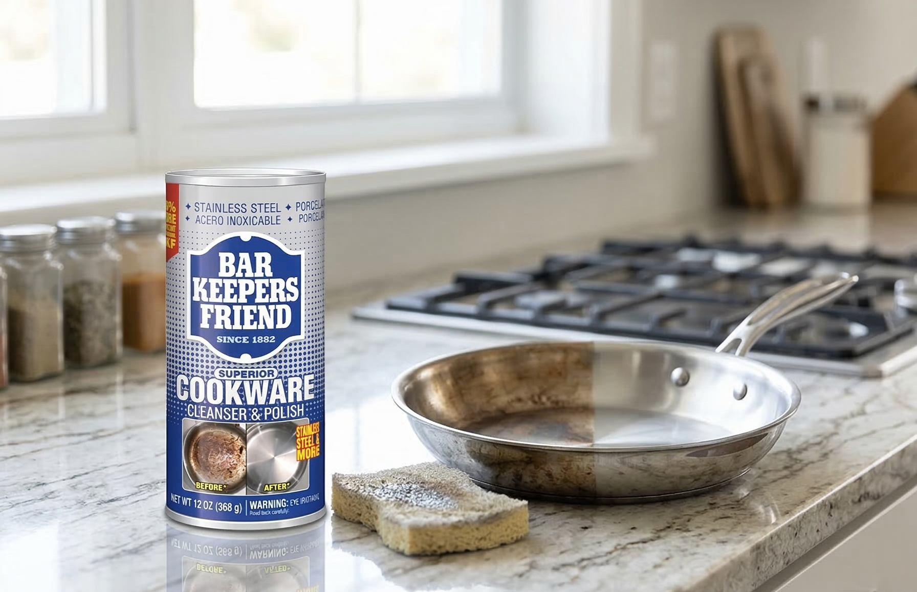 Bar Keeper's Friend COOKWARE CLEANER/POLISH 12 oz Can (2-pack)