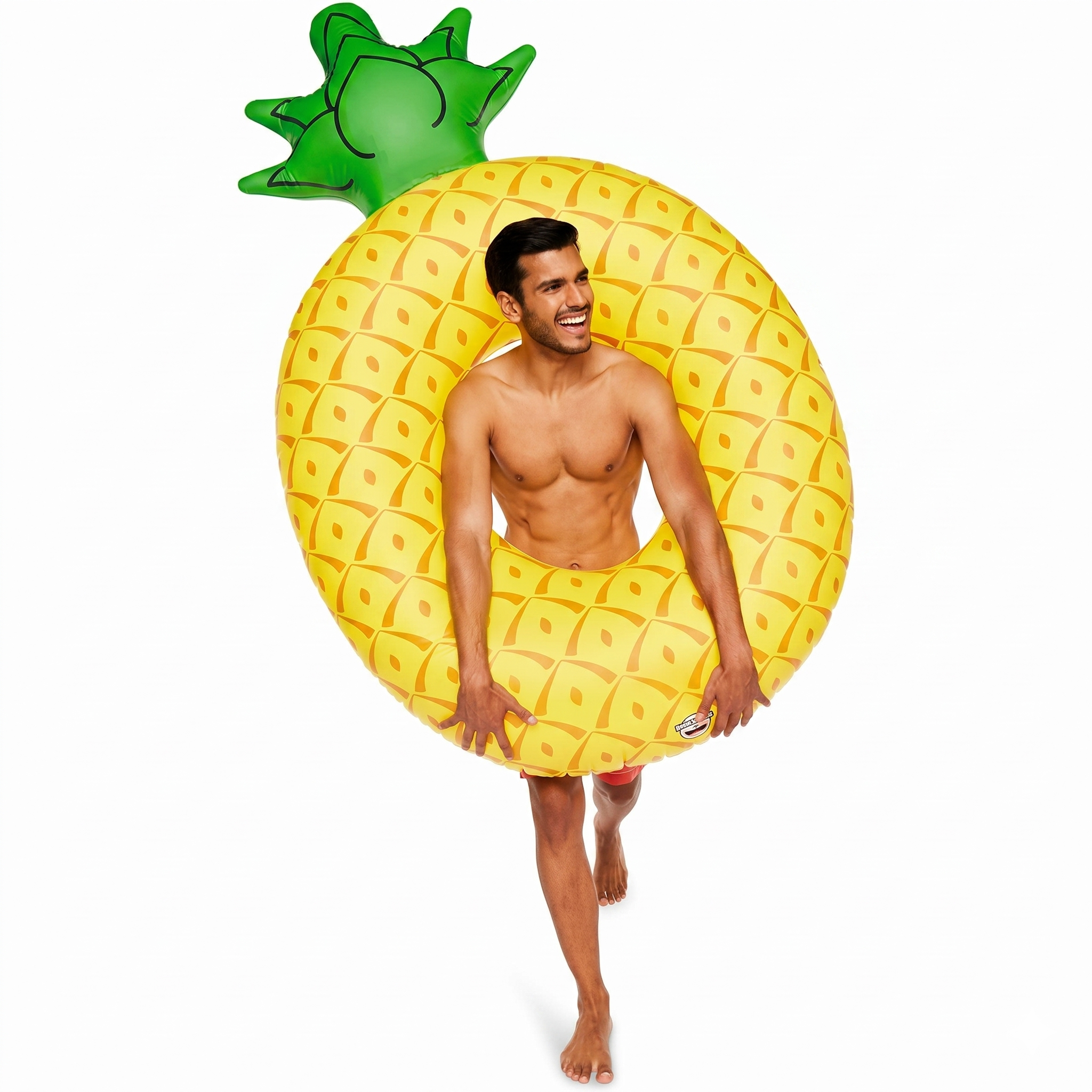 BigMouth Inc Giant Pineapple PooI FIoat, Fun InfIatable Fruit Floatie, Vinyl Summer Ring Tube for Swimming Pool, Patch Kit Included