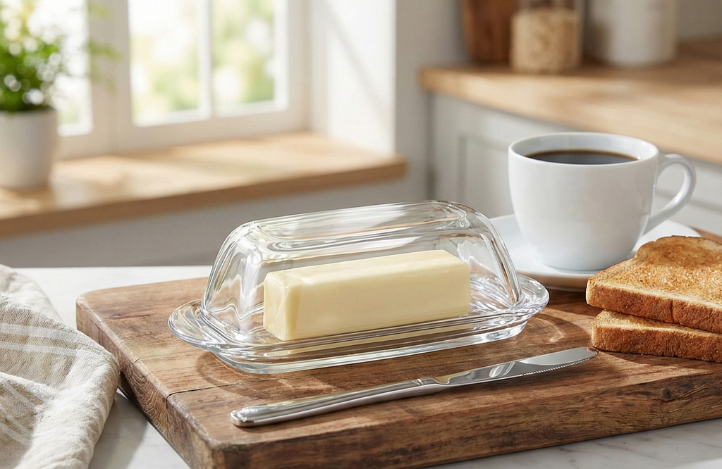Tablecraft Clear Glass Butter Dish