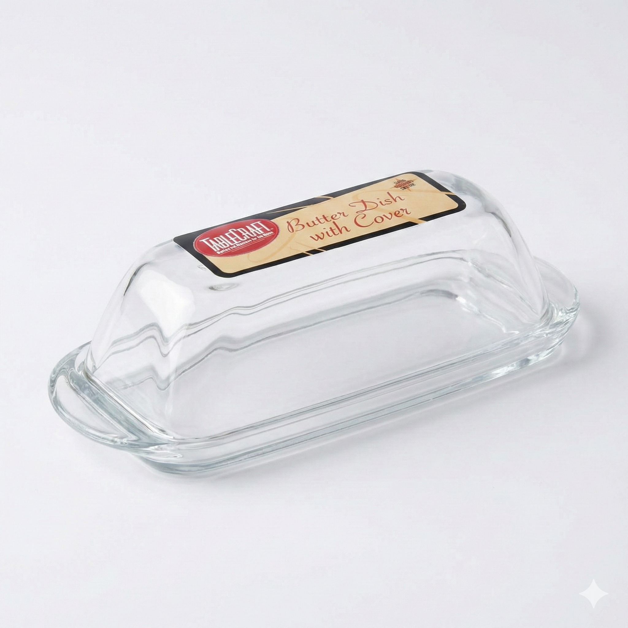 Tablecraft Clear Glass Butter Dish