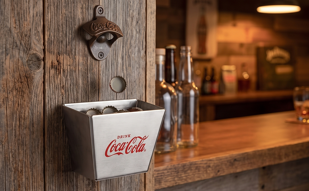 TableCraft Coca-Cola Stainless Steel Cap Catcher, Red/Silver