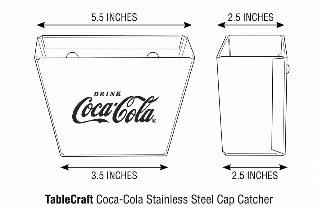 TableCraft Coca-Cola Stainless Steel Cap Catcher, Red/Silver