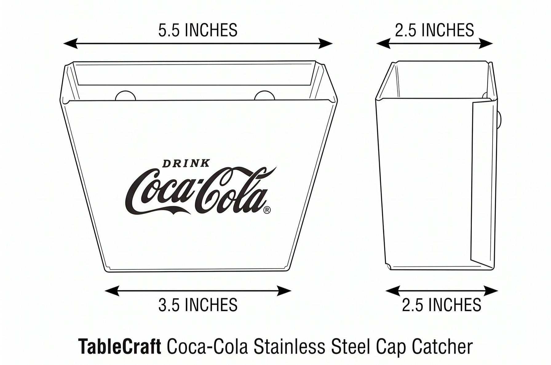 TableCraft Coca-Cola Stainless Steel Cap Catcher, Red/Silver