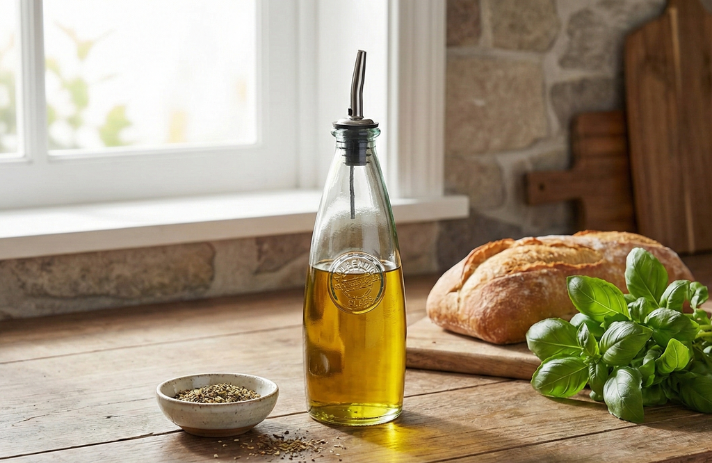 Tablecraft 12Oz Oil Vinegar Bot Recycled Grn Glass
