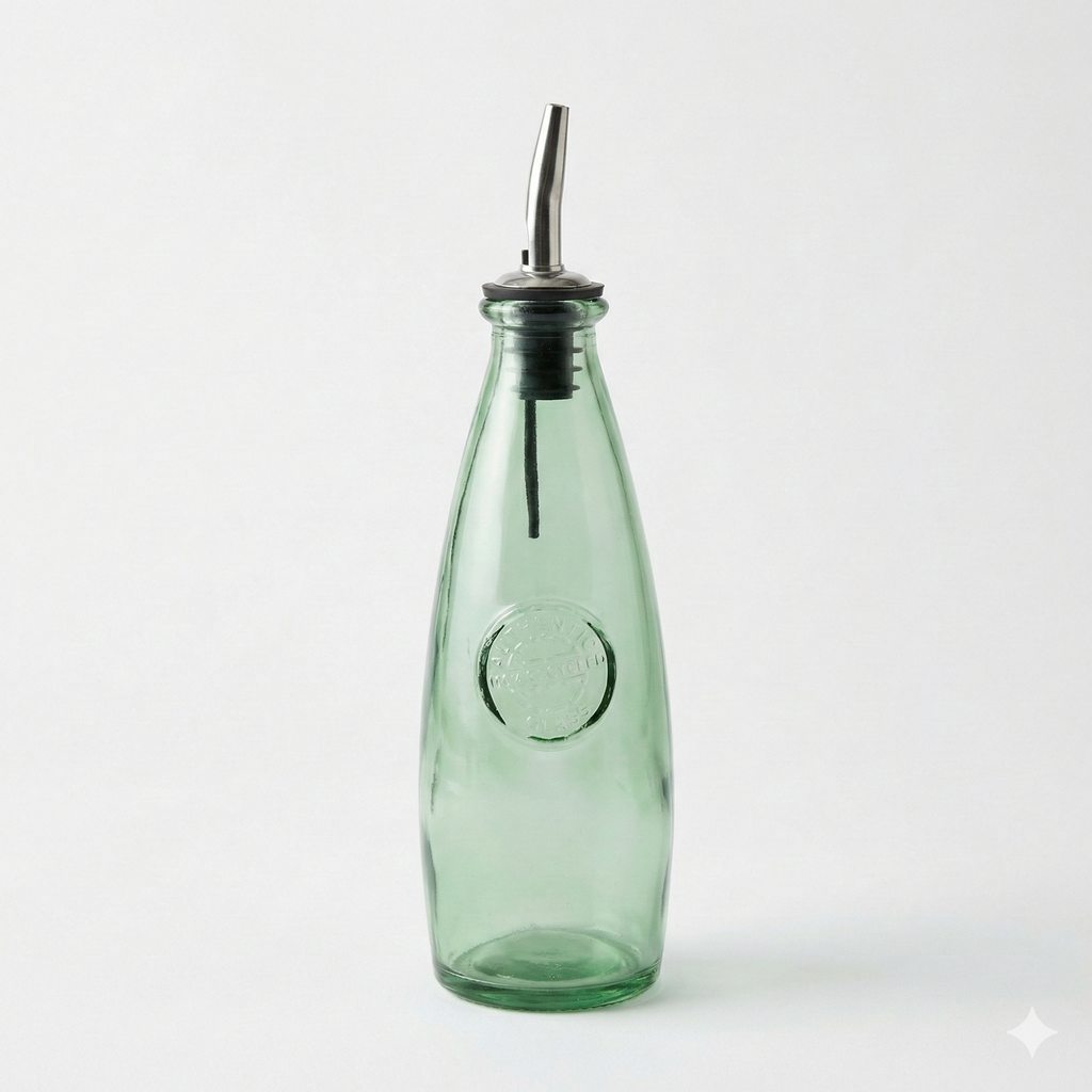 Tablecraft 12Oz Oil Vinegar Bot Recycled Grn Glass