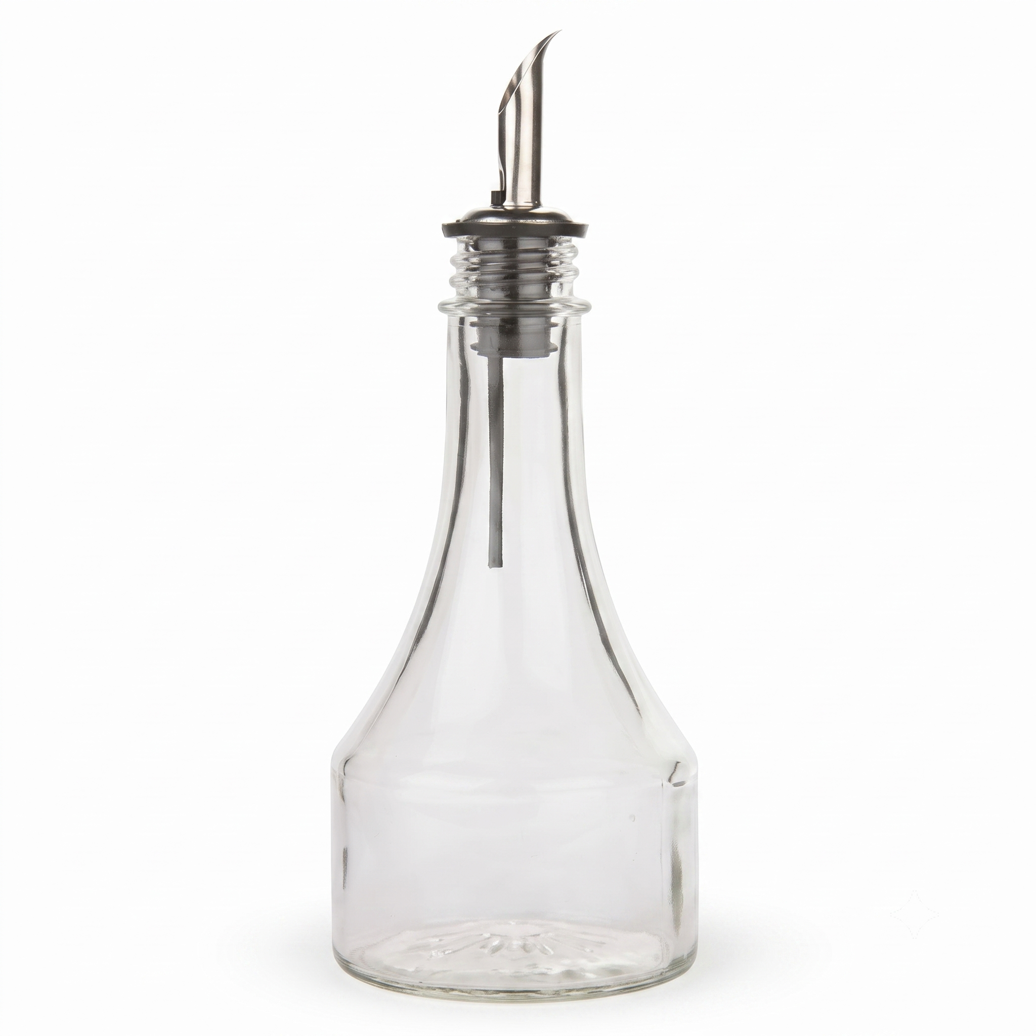 KegWorks Glass Syrup Bottle with Stainless Steel Pourer,transparent - 8 oz