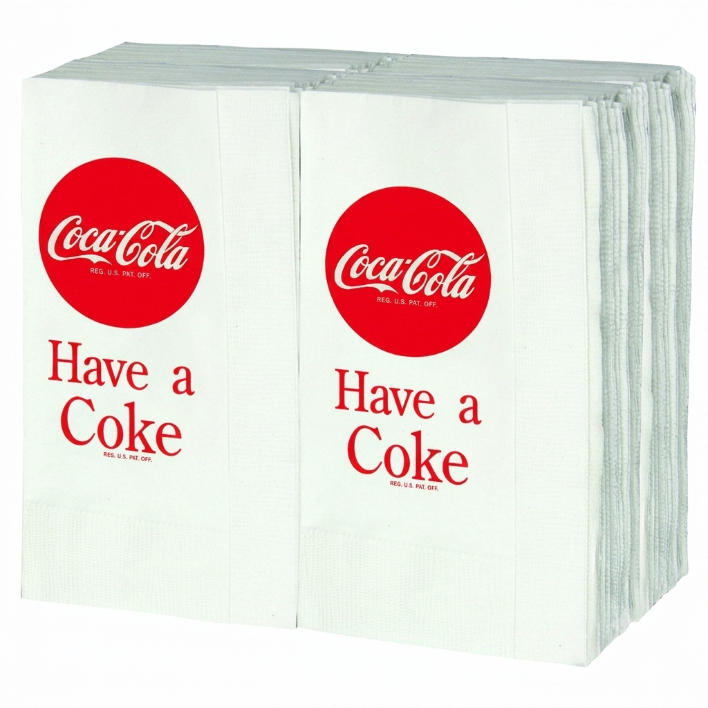 Tablecraft CC380 Coca-Cola Logo Printed Napkins (100 Pack), Red Paper Napkins 13”x13”, Beverage Napkins, Luncheon Napkins, Square Napkins for Restaurants, Cafes, Catering, Parties, and Everyday Use