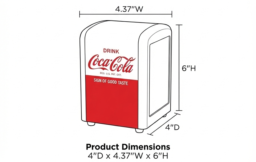Tablecraft Coca-Cola Napkin Dispenser, Half, Red