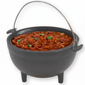 TableCraft Products CW30151 Cast Iron Mini Round Kettle Server, 5" diameter (6" with handles) x 2 1/2",Black