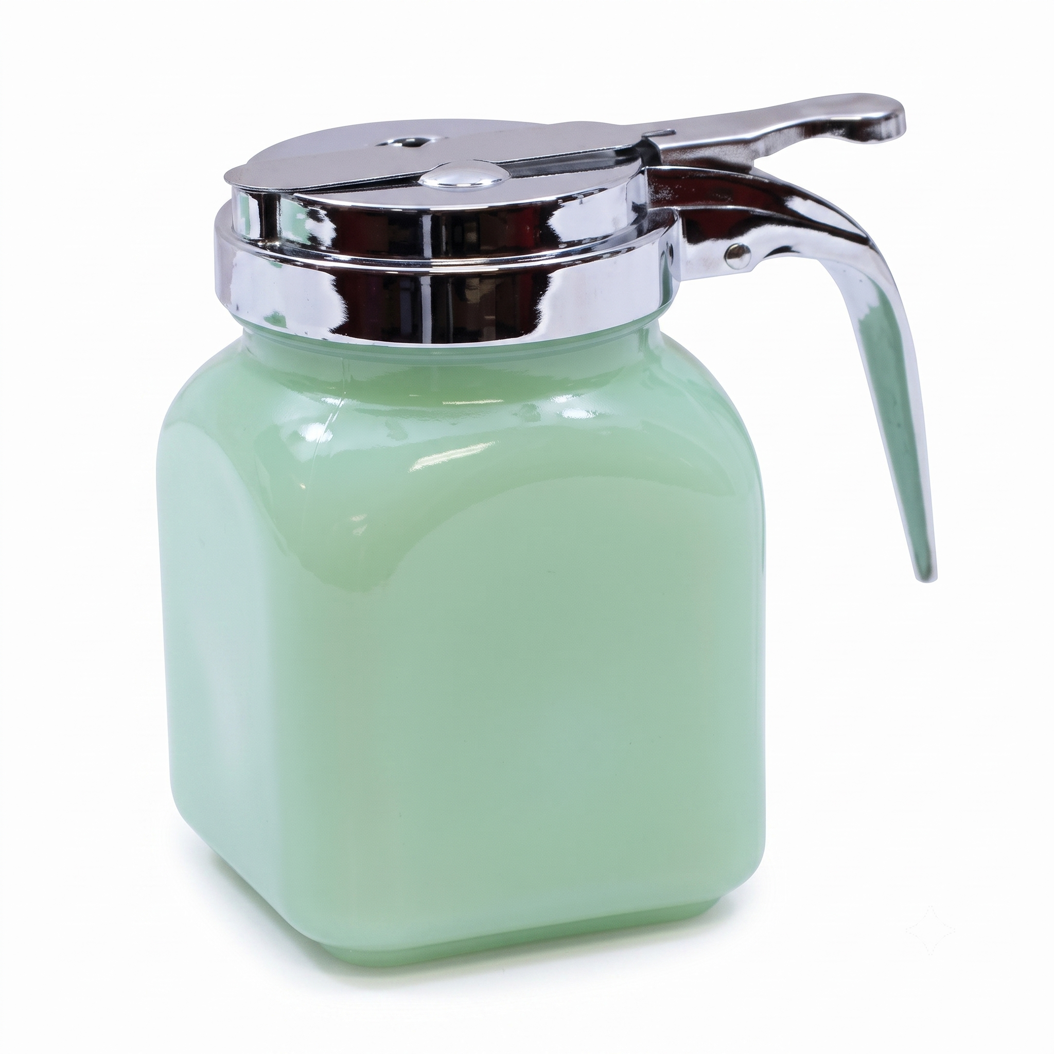 Tablecraft Syrup Dispenser with Metal Top, 6 oz, Green