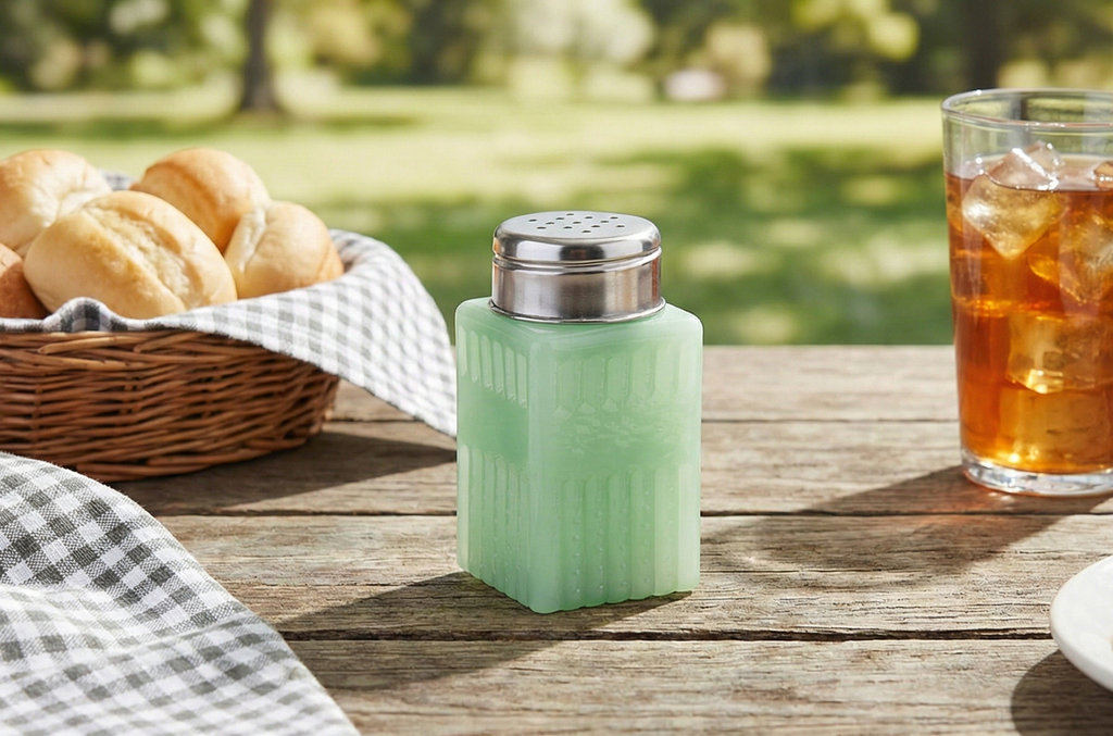 Jadeite Glass Collection (TM) Salt & Pepper Shaker with Metal Top, 2-Ounce