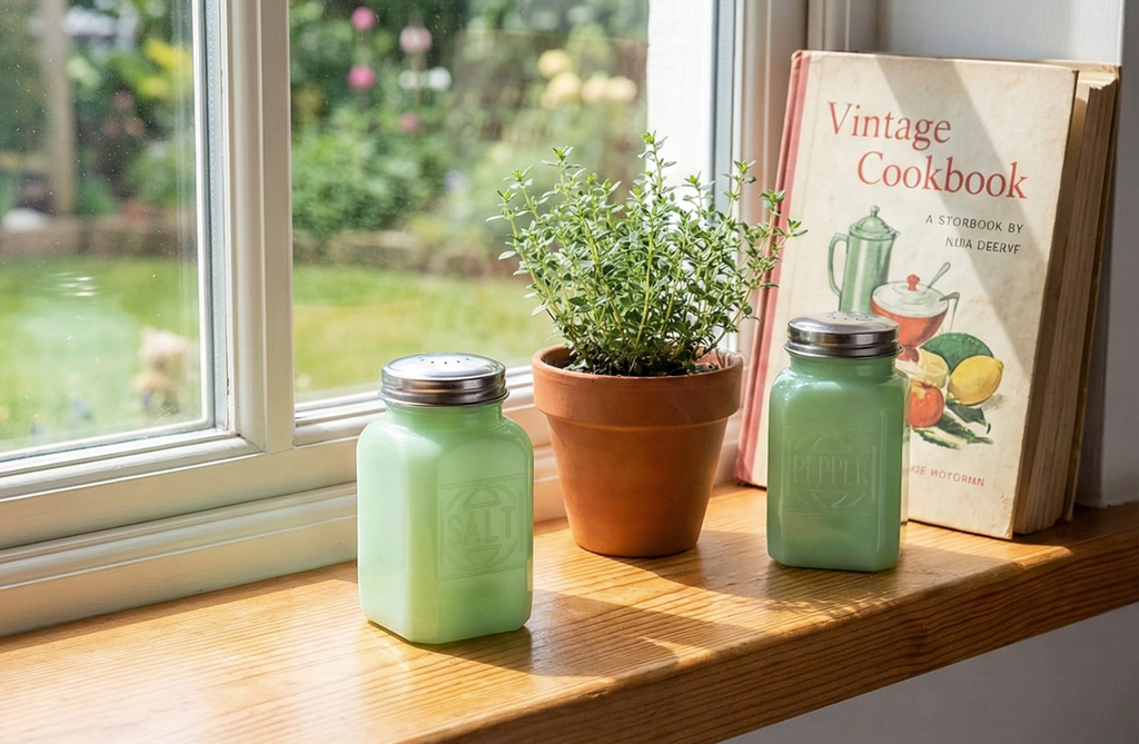 Tablecraft Salt Shaker with Metal Top, 2.5 x 2.5 x 4.5, Green