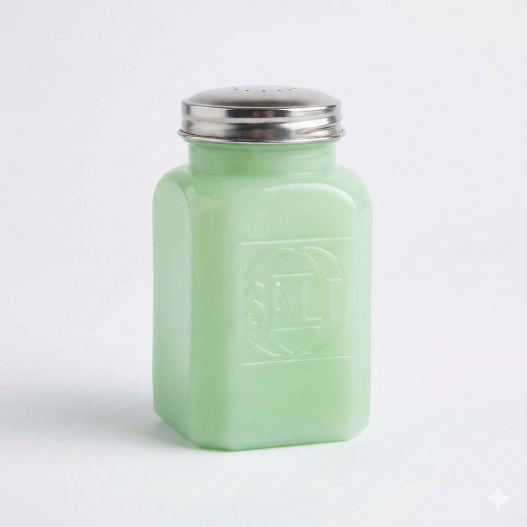 Tablecraft Salt Shaker with Metal Top, 2.5 x 2.5 x 4.5, Green