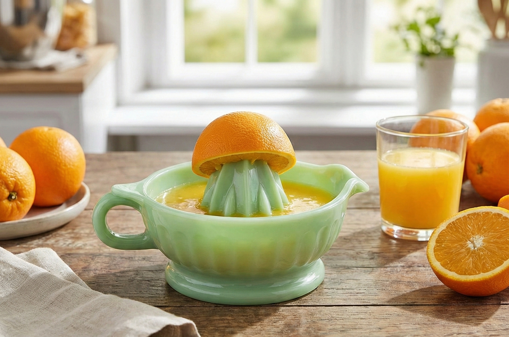 Tablecraft Juicer with Handle, 8.375" x 6.125" x 2.375", Green