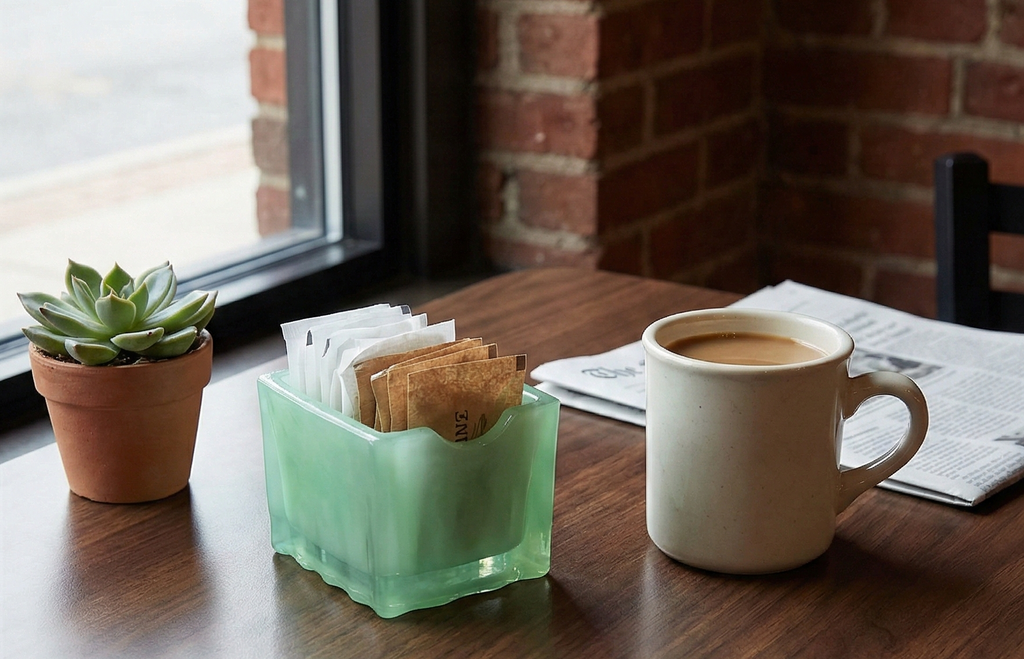 Tablecraft HJ121 Sugar Packet Holder, 3.5" x 2.5" x 2.125", Green